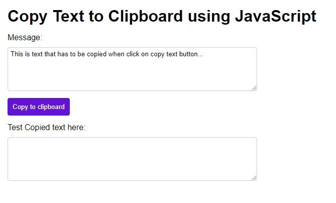 How to Copy Text to Clipboard using JavaScript or jQuery