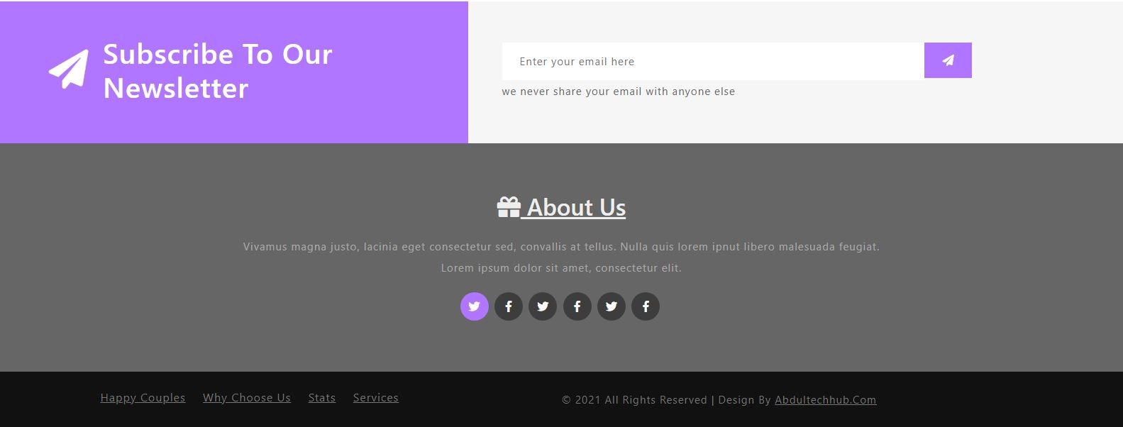 Multiple Examples of Modern Footer Design Templates